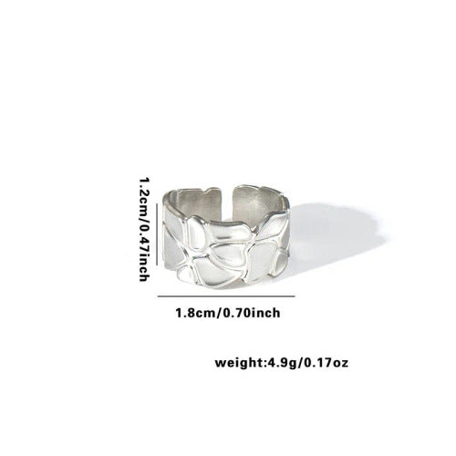 Fishtail high-end titanium steel ring fashion personality niche cross-border new palm plaid love non-fading ring