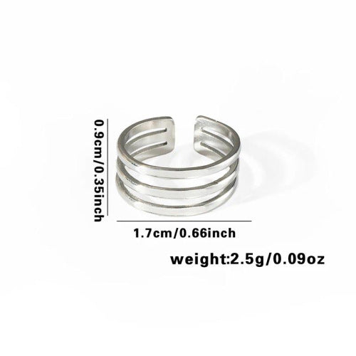 Fishtail high-end titanium steel ring fashion personality niche cross-border new palm plaid love non-fading ring