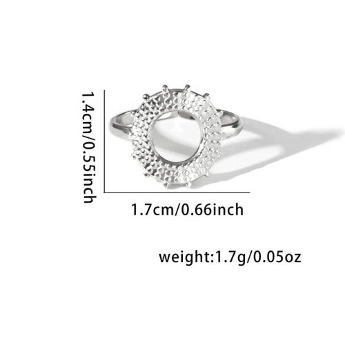 Fishtail high-end titanium steel ring fashion personality niche cross-border new palm plaid love non-fading ring