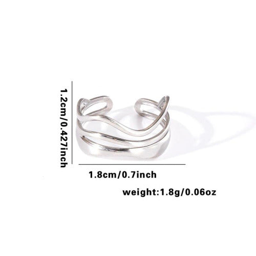 Fishtail high-end titanium steel ring fashion personality niche cross-border new palm plaid love non-fading ring