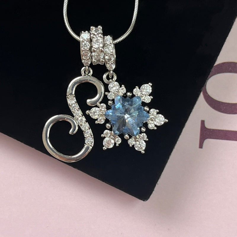 Cross-border explosion wish-love zircon English alphabet necklace series ins girlfriend gift