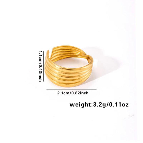 European and American fashion ins style simple titanium steel ring 18k gold-plated irregular geometric stainless steel women's jewelry hot-selling