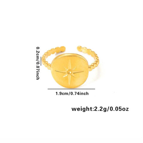 European and American fashion ins style simple titanium steel ring 18k gold-plated irregular geometric stainless steel women's jewelry hot-selling