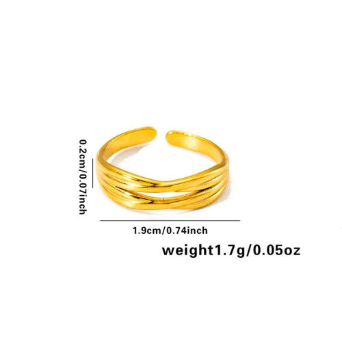 European and American fashion ins style simple titanium steel ring 18k gold-plated irregular geometric stainless steel women's jewelry hot-selling