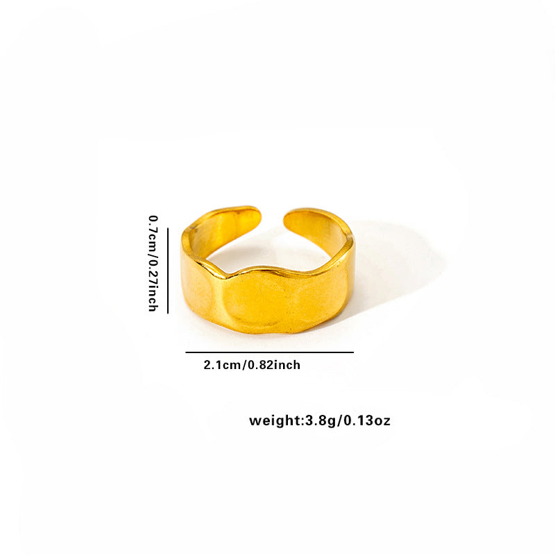 European and American fashion ins style simple titanium steel ring 18k gold-plated irregular geometric stainless steel women's jewelry hot-selling