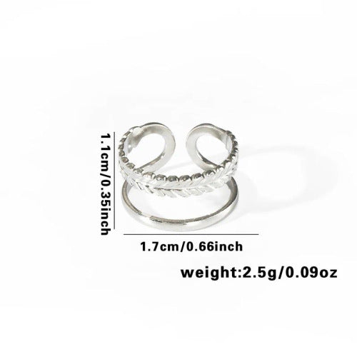 Fishtail high-end titanium steel ring fashion personality niche cross-border new palm plaid love non-fading ring