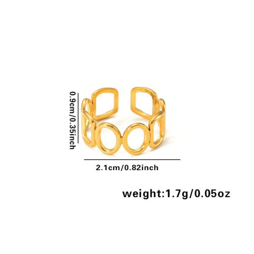 European and American fashion ins style simple titanium steel ring 18k gold-plated irregular geometric stainless steel women's jewelry hot-selling