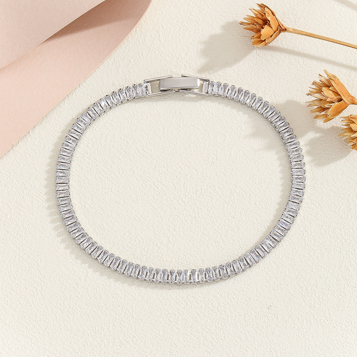 Cross-border explosive jewelry round love electroplating high-grade zircon gold-plated adjustable bracelet wholesale female